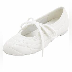 JW Pei Erika Topstitching Lace-Up Ballet Flats